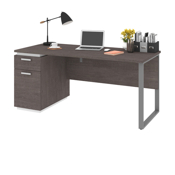Bestar Aquarius Computer Desk, Bark Gray/White 114400-000047
